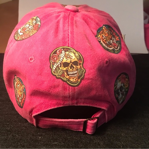 Pink Hardy SnapBack patch baseball cap hat adjustable belts bleached beanie hat - Picture 3 of 8